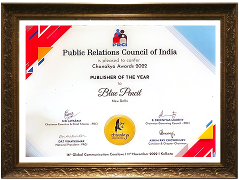 PRCI Chanakya Award 2022 presented to Blue Pencil for Publisher of the Year