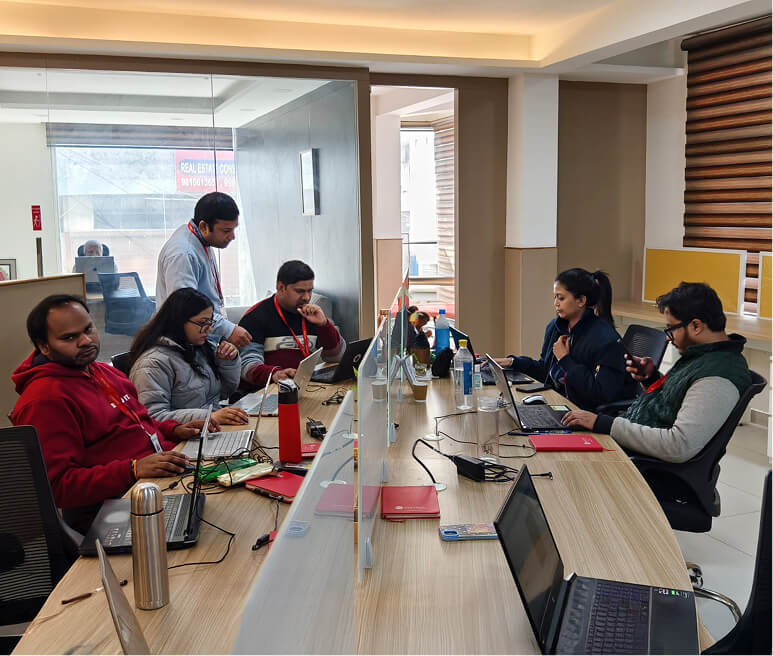 Blue Pencil Team Work Place