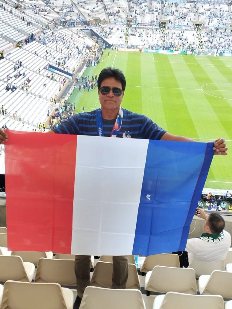 Kamalendu Mishra at the FIFA World Cup stadium