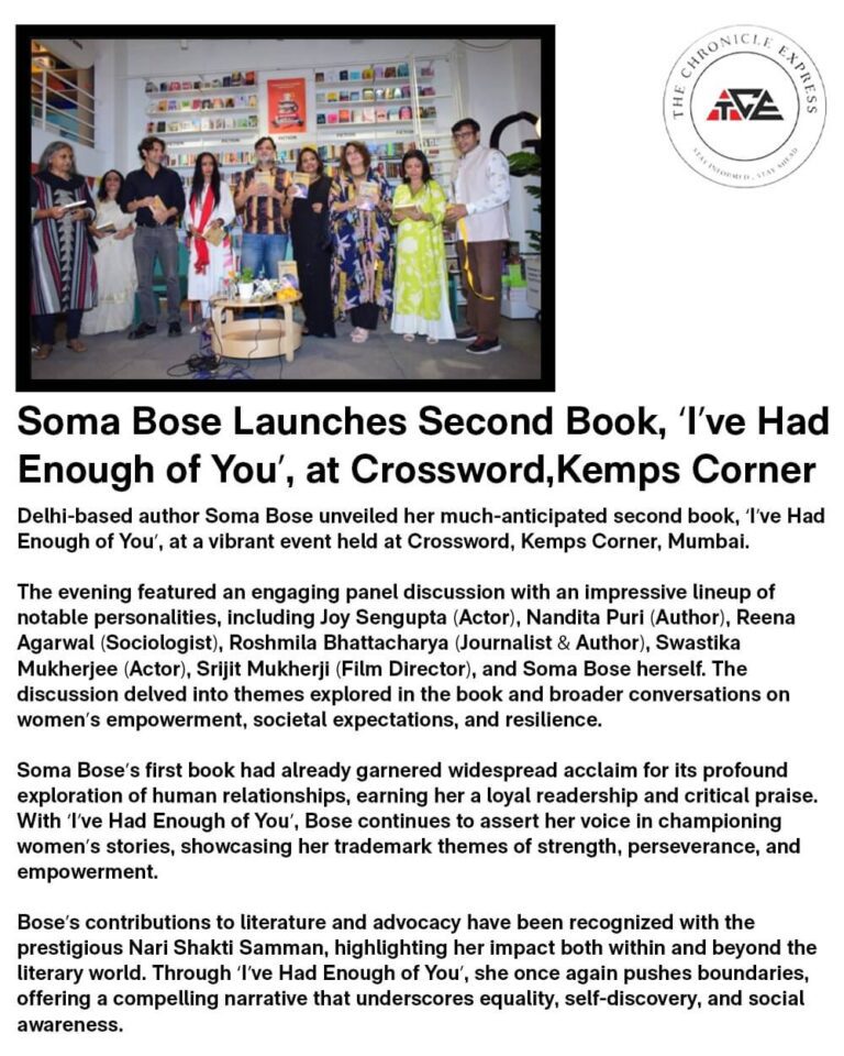 Soma Bose Launches Second Book