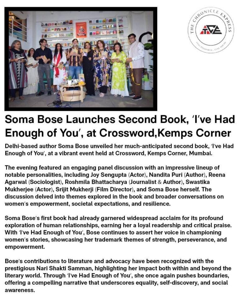 Soma Bose Launches Second Book